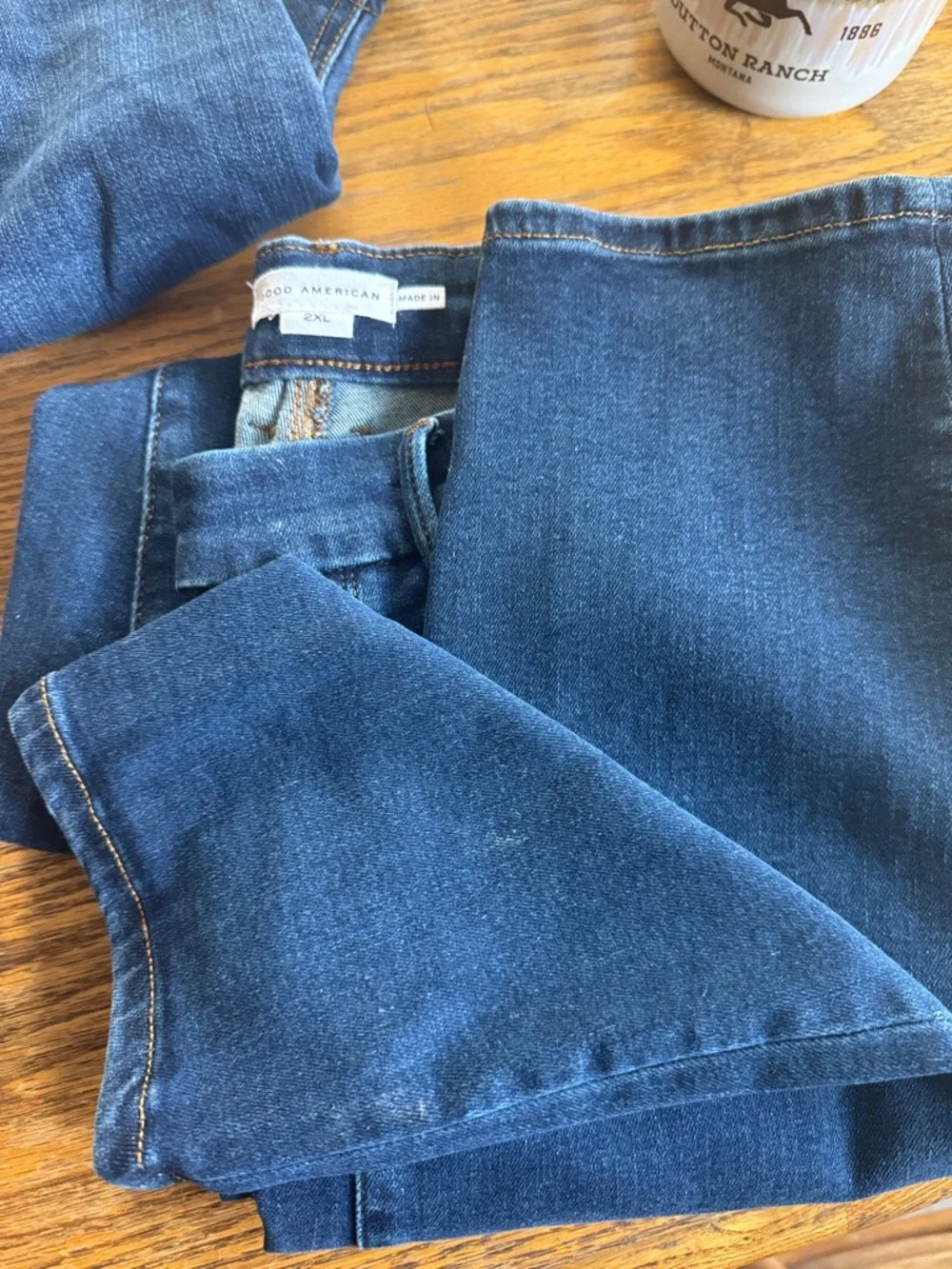 2X Good American Women’s Blue Straight Stretch Jeans - Picture 1 of 3